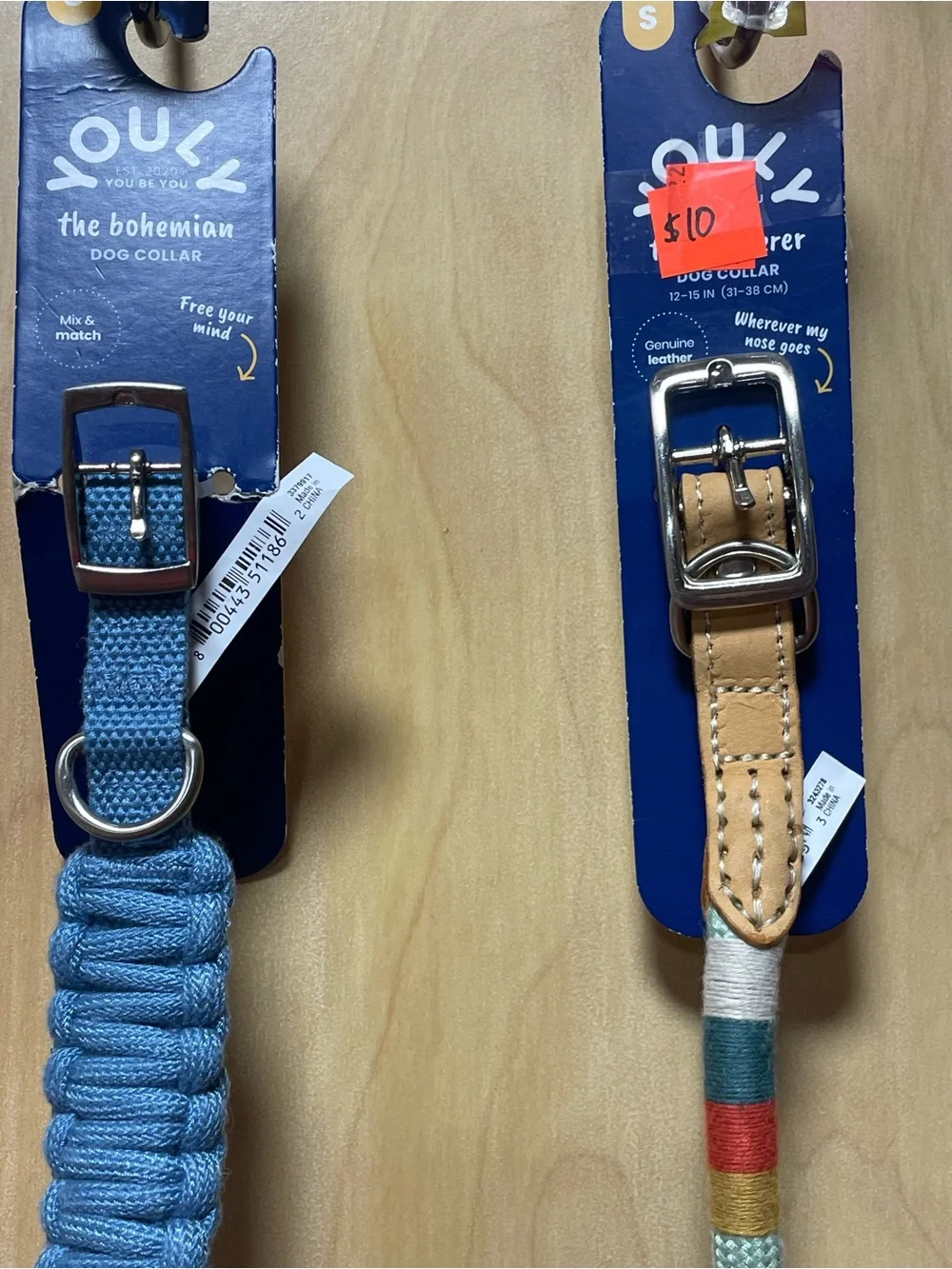 Youly New Lot of 3 size small dog collars NWT Adjustable 12-15 inches